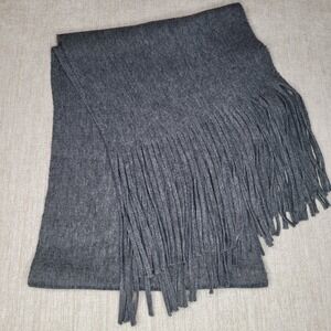 Lucky Brand Scarf Womens 84" Length Gray Fringe Knit Winter Wrap Warm